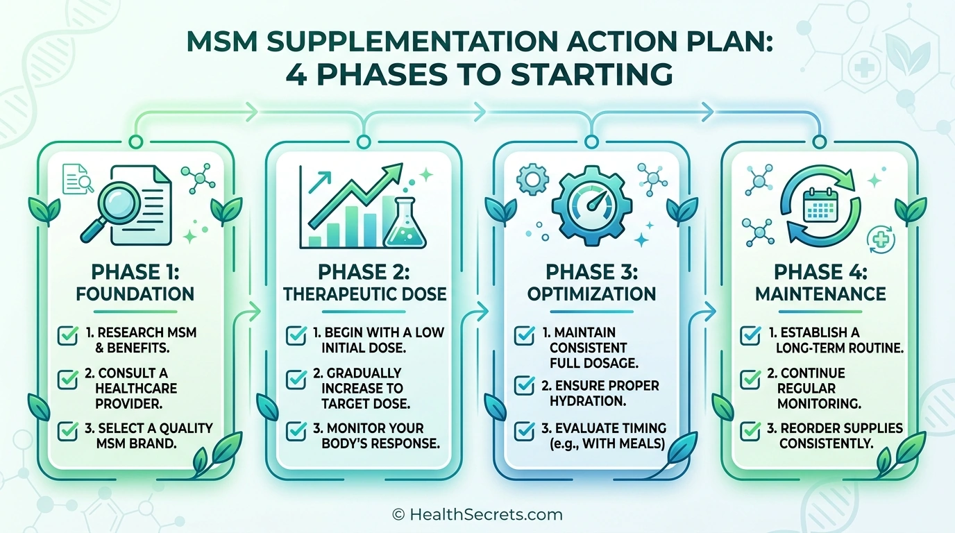 Four-phase action plan for starting MSM supplementation for joint health