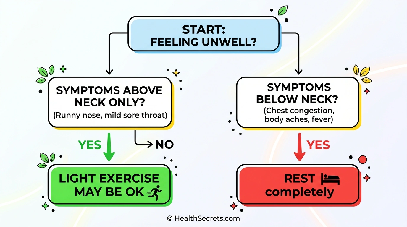 Infographic showing optimal exercise prescription for immune health including 30 to 60 minutes moderate intensity 5 to 7 days per week