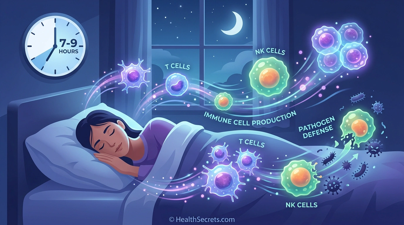 Quality sleep supports immune cell production and reduces cold and flu susceptibility