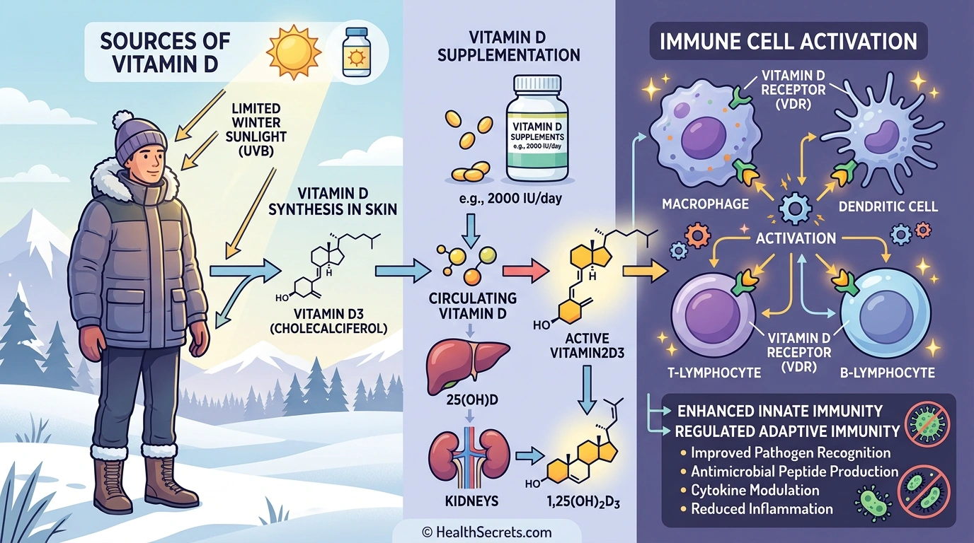 Vitamin D supplementation for winter immune support and respiratory infection prevention