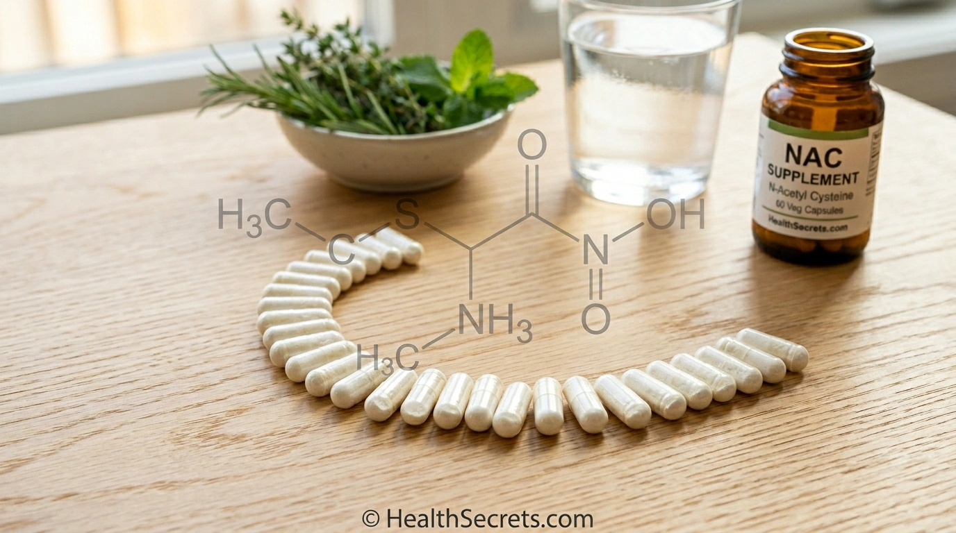 NAC N-acetyl cysteine supplement capsules for immune health and glutathione support