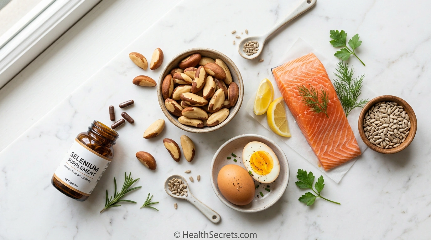 Brazil nuts and selenium supplements for immune health support