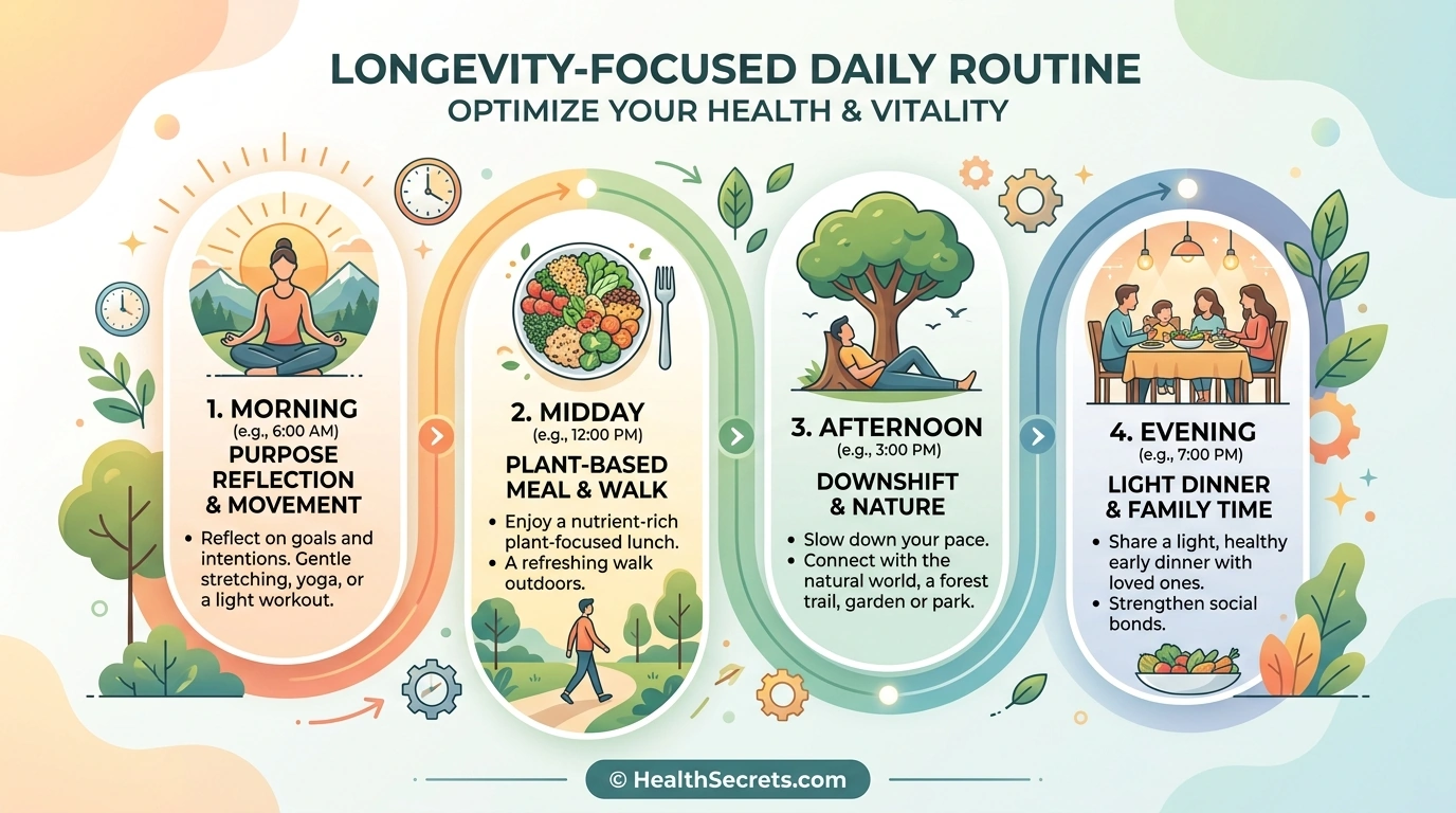 16-week implementation plan for adopting Blue Zones longevity habits in four progressive phases
