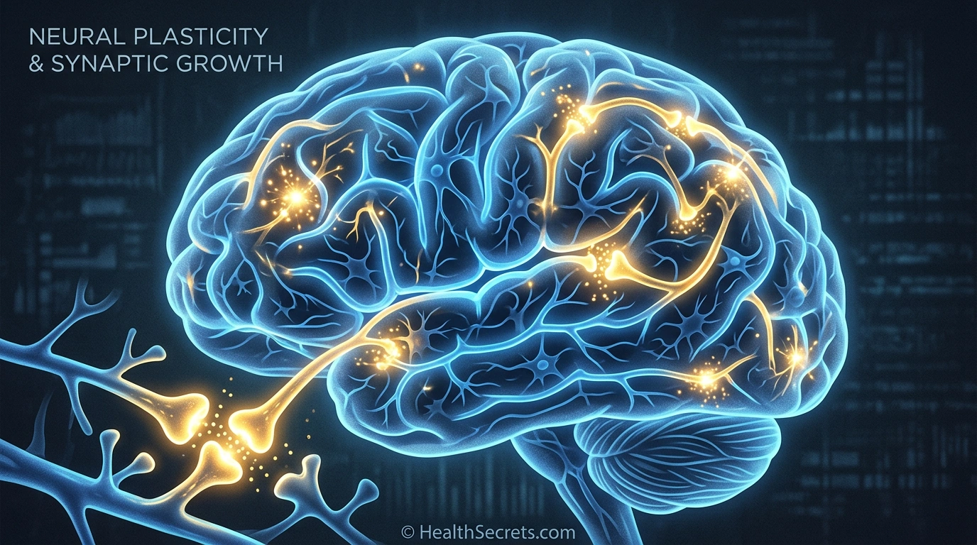Colorful illustration of neural connections forming in the brain representing neuroplasticity and brain rewiring