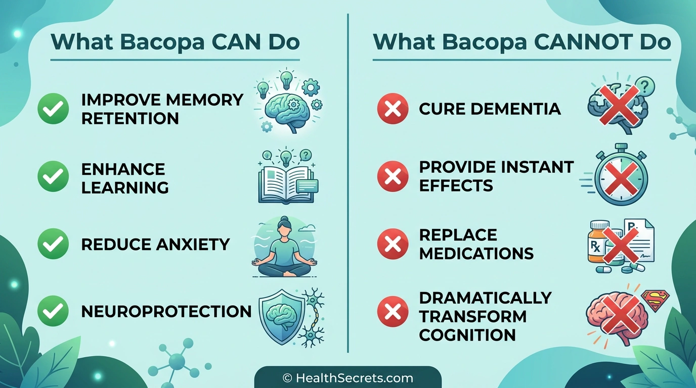 Realistic expectations for bacopa monnieri showing what it can and cannot do for memory and cognitive function