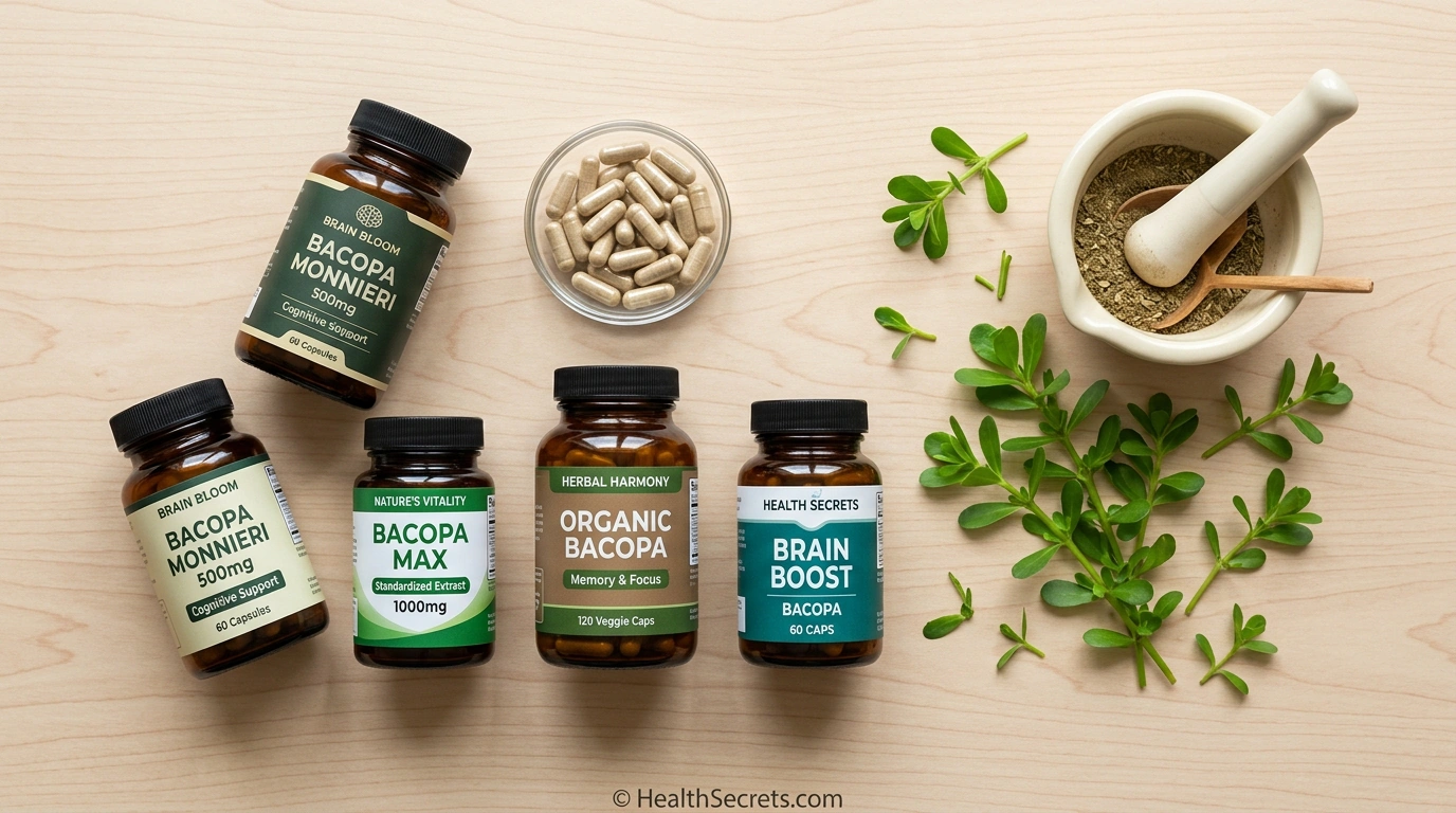 Top bacopa monnieri supplements compared including Himalaya NOW Foods Gaia Herbs Pure Encapsulations and Banyan Botanicals