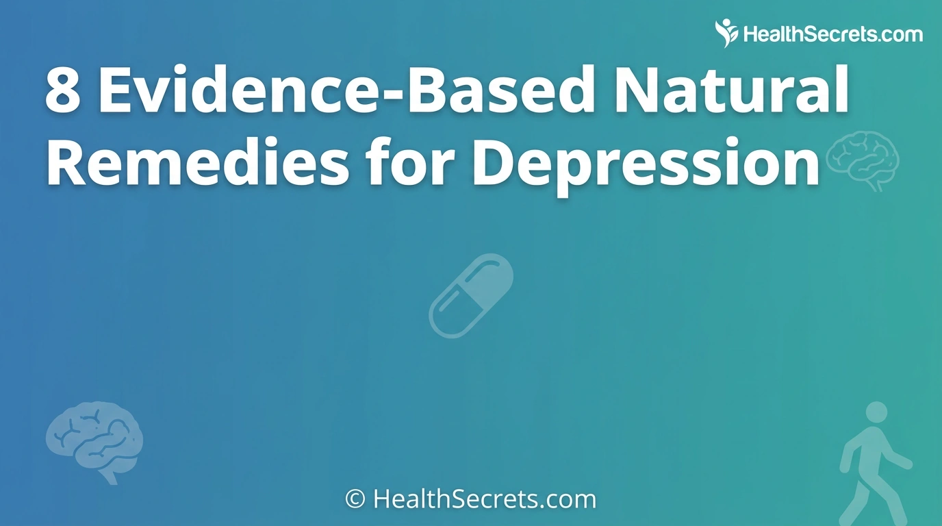 Social share graphic for natural remedies for depression guide from [HealthSecrets.com](/)