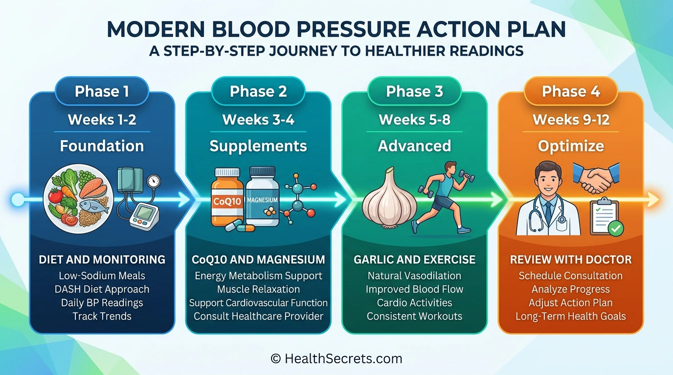 Four-phase action plan for natural blood pressure management from foundation through optimization